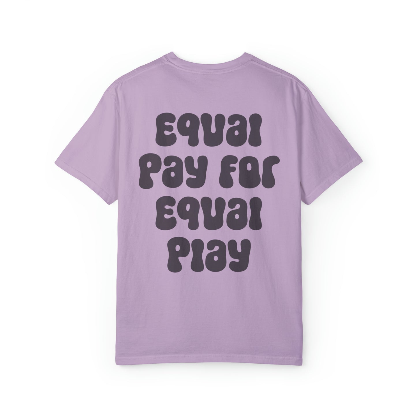 Equal Pay for Equal Play on the back