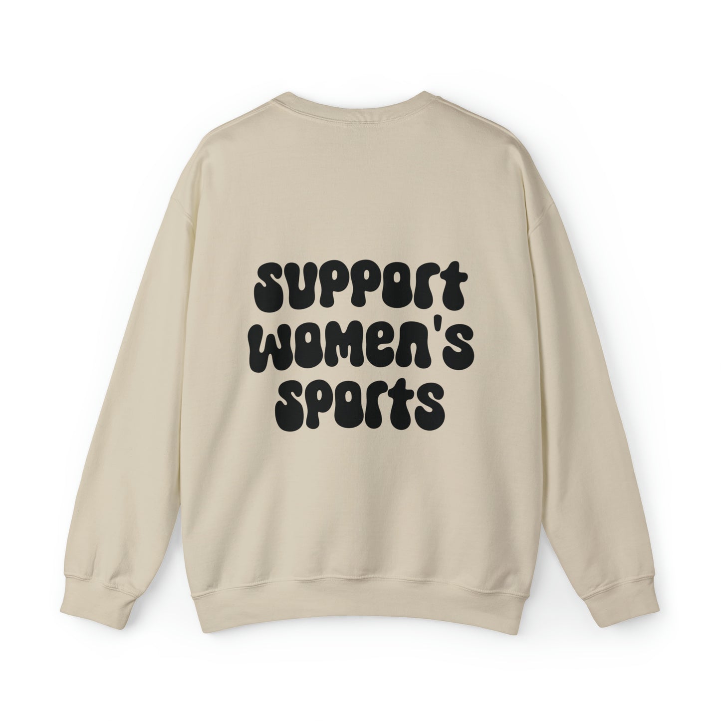 Support Women’s Sports on the back Comfy Crew