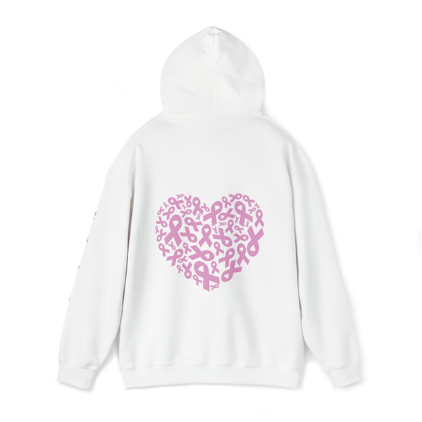 CUSTOMIZABLE SLEEVE Comfy Kick Breast Cancer Heart Hoodie