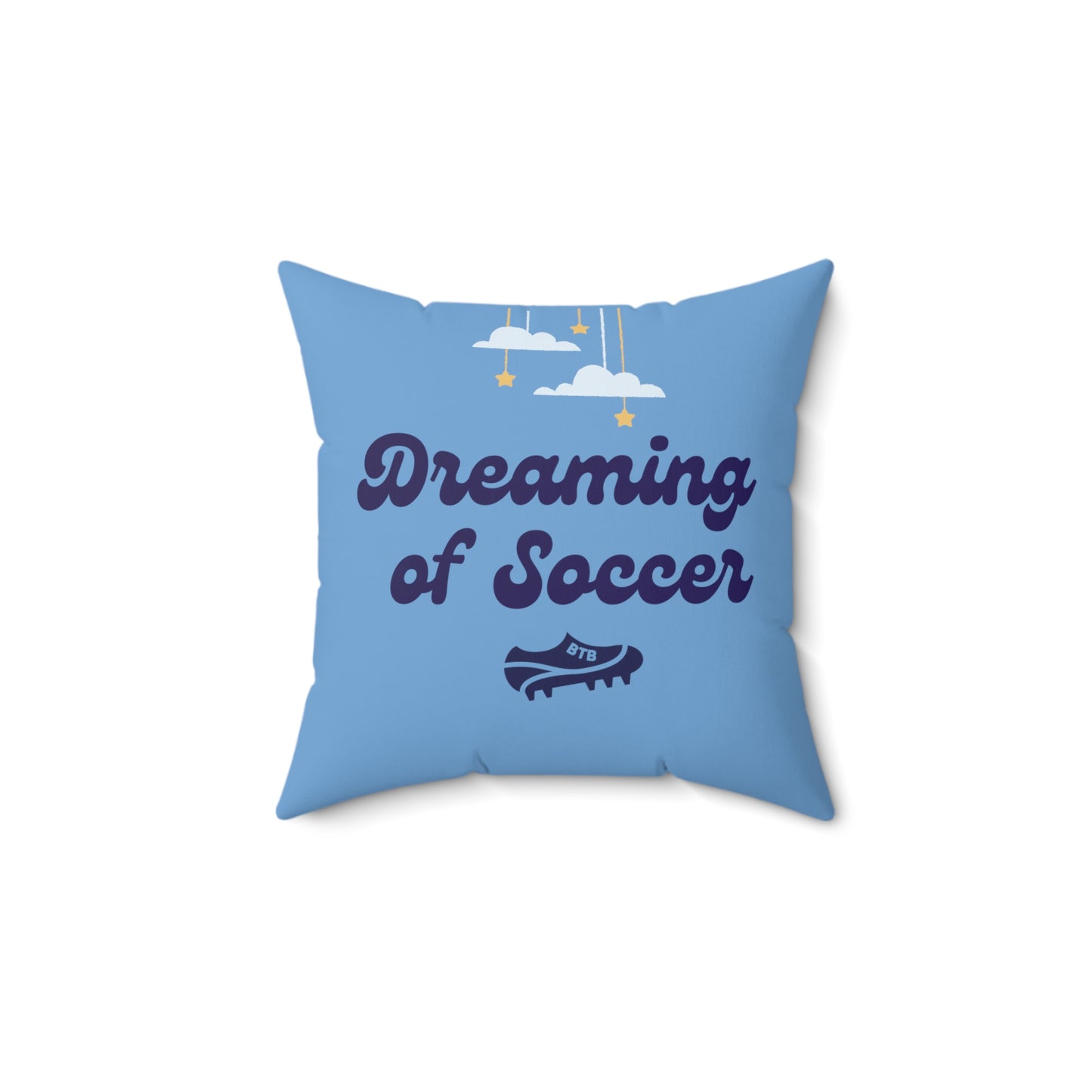 Dreaming of Soccer Pillow with Blue Pillow Case