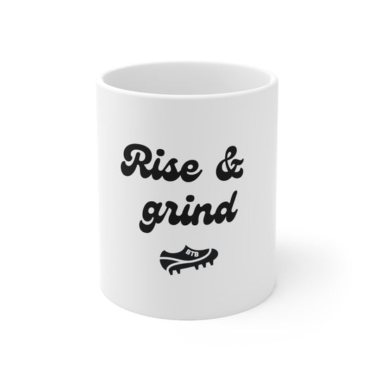 White Rise and Grind Mug