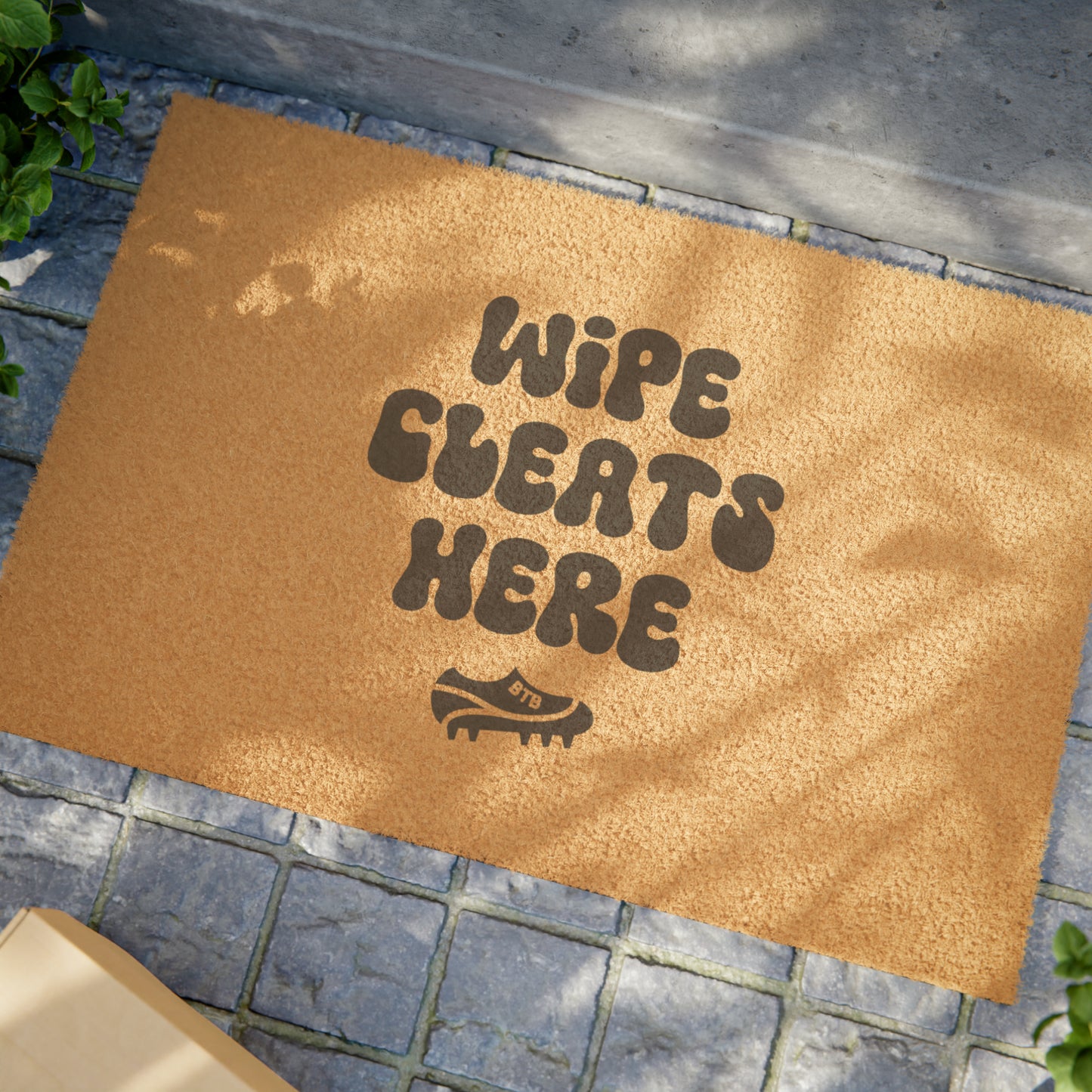 "Wipe Cleats Here" Doormat