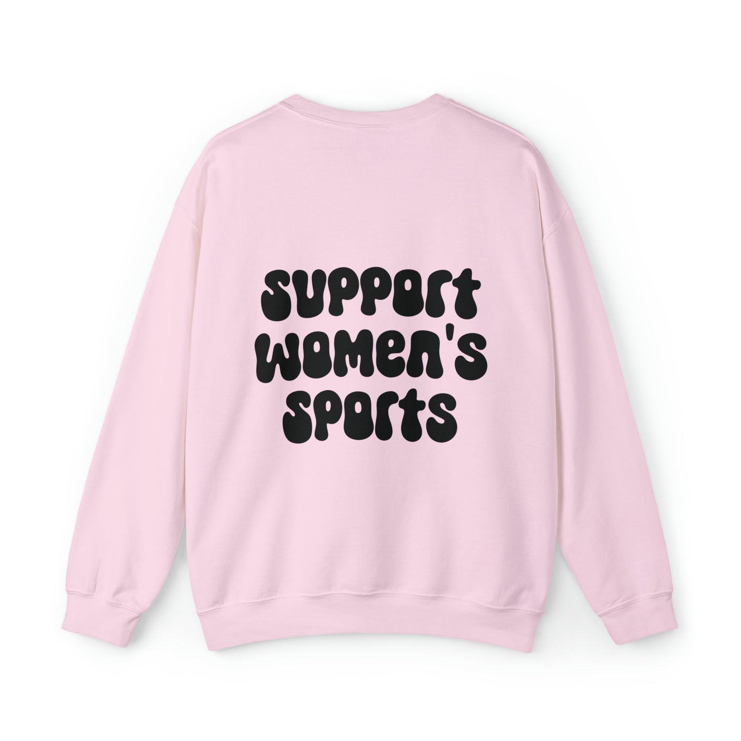 Support Women’s Sports on the back Comfy Crew