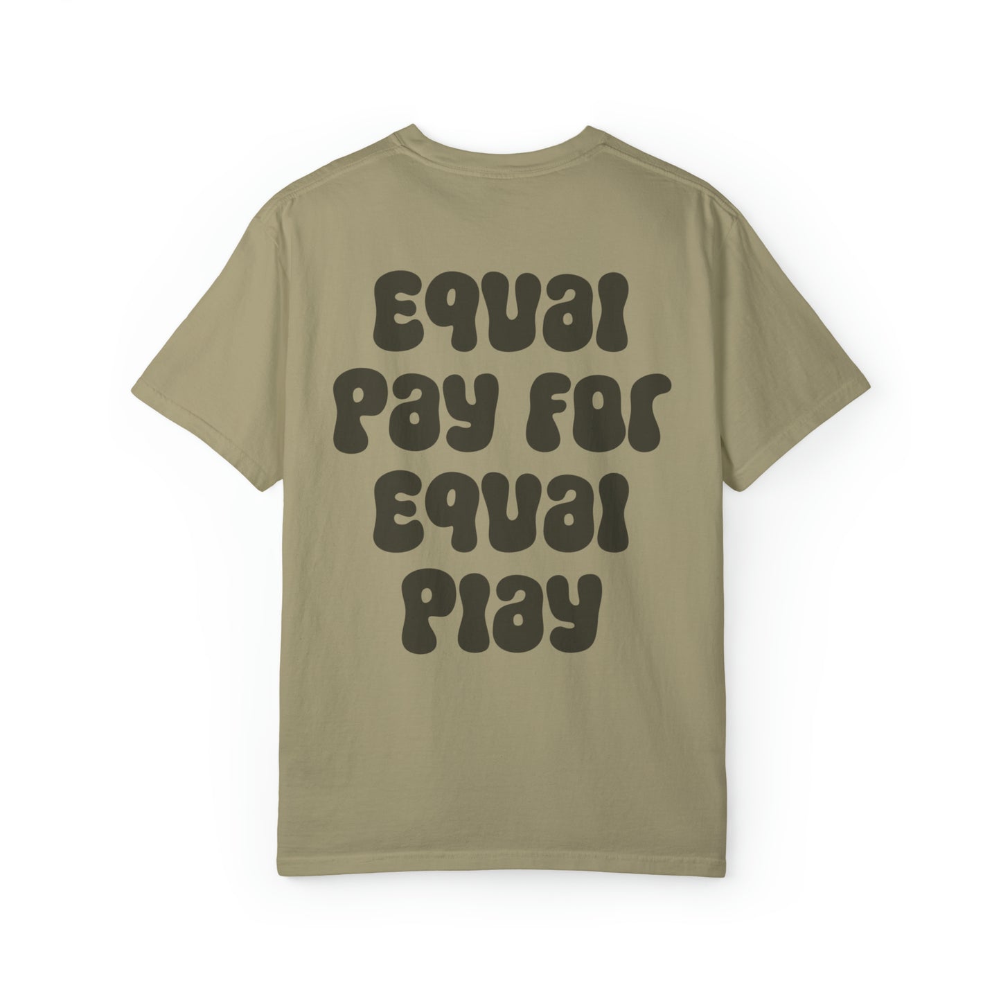 Equal Pay for Equal Play on the back