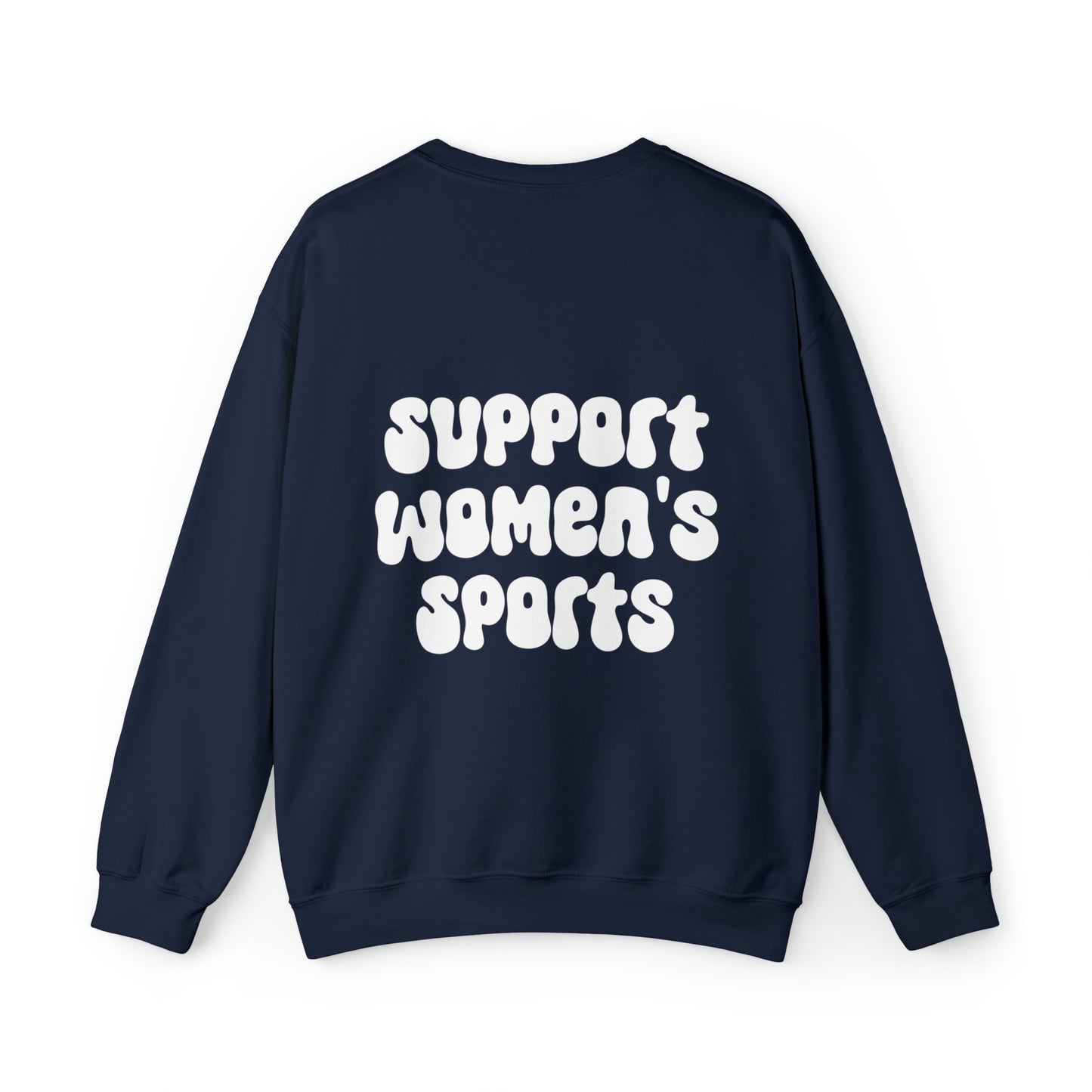 Support Women’s Sports on the back Comfy Crew