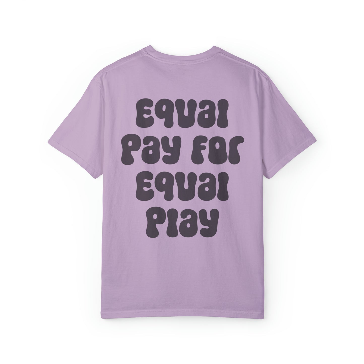 Equal Pay for Equal Play on the back